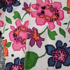 Floral Print Fabric with Pink and Green Accents